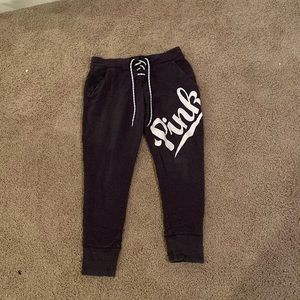 VS PINK dark grey lace up joggers